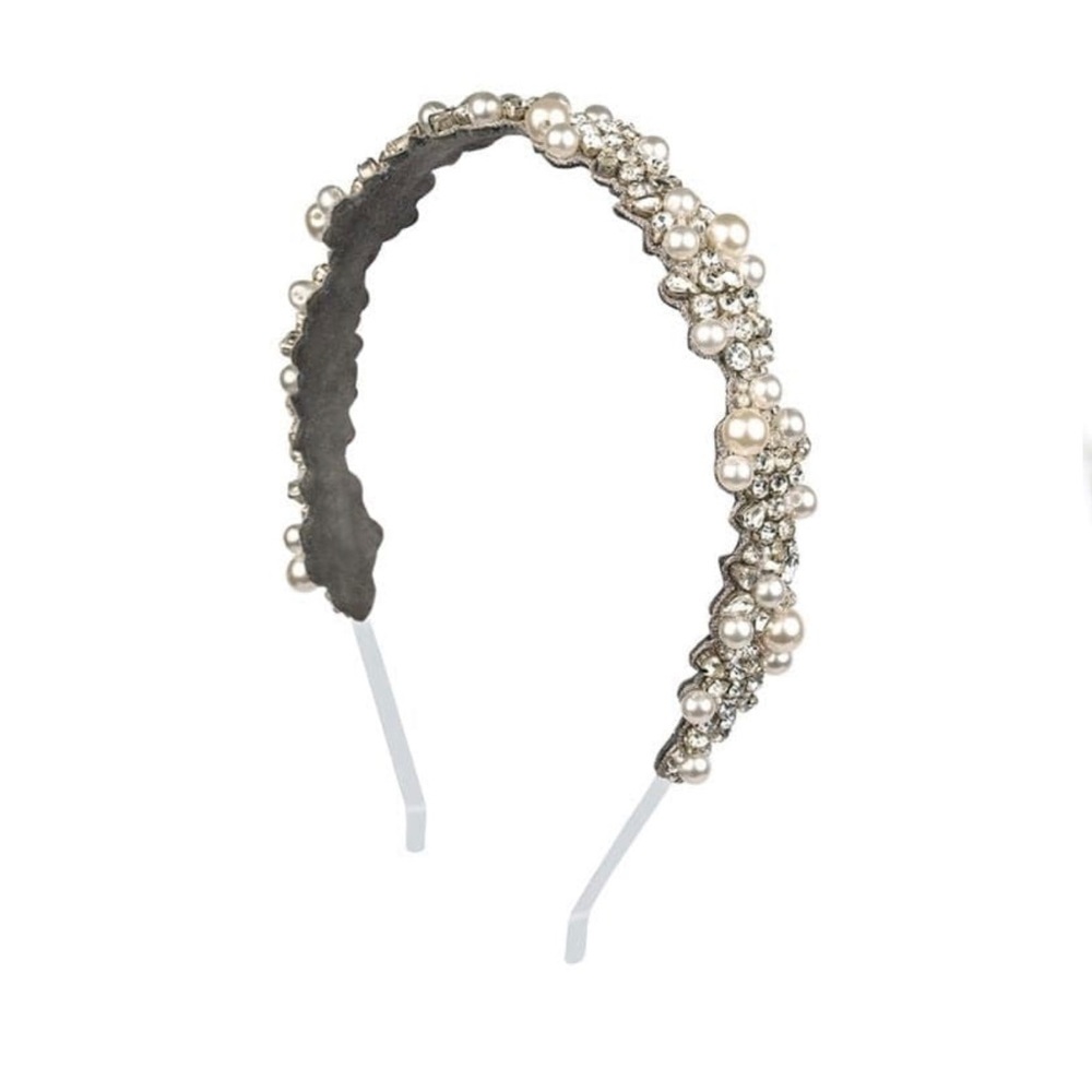 Deepa Gurani Peony headband with crystals and pearls BHDLN Anthropologie